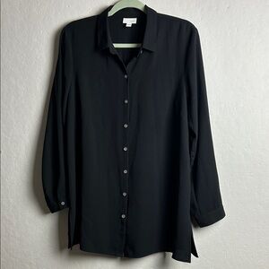 J. Jill Black Button-Up Blouse